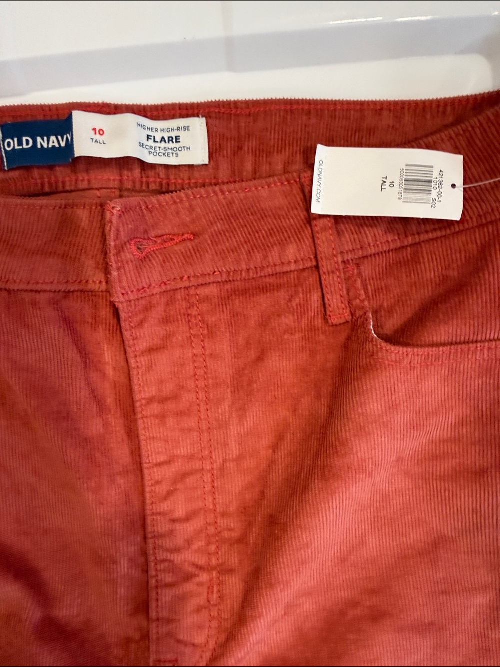 Old Navy Women's Rust Red Corduroy Flare Pants - Picture 2 of 4